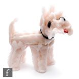 A large mid 20th Century Barovier & Toso novelty glass figure of a small dog in pulegoso pink