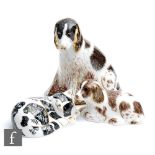 Three boxed Royal Crown Derby paperweights comprising Molly, Scruff and Misty, all exclusively
