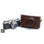 A 1934 Ernst Leitz Wetzlar Leica III rangefinder camera, serial number 140272, chrome body, with f=