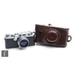 A 1935 Ernst Leitz Wetzlar Leica IIIA rangefinder camera, chrome, serial No. 181901, with Ernst