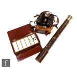 A World War One leather cased single drawer telescope by W Ottawa & Co London N 352, 62cm opened,