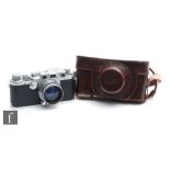 A 1946 Ernst Leitz Wetzlar Leica IIIC rangefinder camera, chrome, serial No. 400917, with Ernst