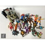 A collection of 1980s and 1990s action figures, to include LJN Thundercats including the Thundertank