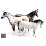 Two Beswick horse comprising Quarter Horse model 2186 and a Mare model 1812 in grey, S/D, together