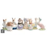 Eight assorted Royal Albert Beatrix Potter character figures comprising Mrs Tiggy Winkle, And this