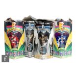 A collection of Mighty Morphin Power Rangers 8 inch action figures, Bandai The Movie White Ranger,