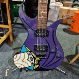 A Daisy Rock promotional guitar made for Cartoon Network formed as Mojo Jojo from the Powerpuff