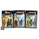 Three Kenner Star Wars 3 3/4 inch action figures, all complete with accessories and original