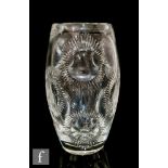 A mid 20th Century David Hammond for Webb & Sons clear glass vase, with printie cut decoration