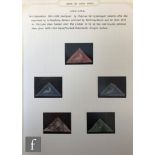 Five used 19th Century Cape of Good Hope triangular stamps to include one penny, 2 x four pence, one