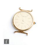 A gentlemen's 18ct gold Corum quartz wrist watch, circular champagne dial with batons, case diameter