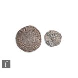 Edward II - Penny long cross, Canterbury, and a farthing, London. (2)