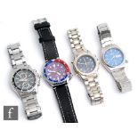 Four later 20th Century Seiko gentleman's wrist watches to include a diver's automatic,
