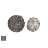 Henry VI - Groat and half groat, both annulet issue and Calais mints. (2)