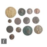 Roman to James II - Gun money half crown, March 1689, small half crown, May 1690, shilling, August