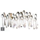A parcel lot of assorted hallmarked silver flatware to include golfing tea spoons etc, total