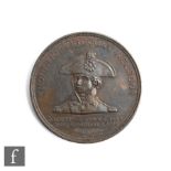 A Nelson Commemorative bronze medallion, struck from H.M.S Foudroyant which was wrecked on Blackpool