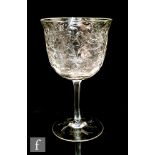 An early 20th Century Thomas Webb & Sons Rock Crystal style drinking glass, the ogee bowl