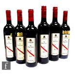 Six bottles of d'Arenberg Dead Arm Australian Shiraz, Mclaren Vale Estate, 1999 x 1, 2000 x 1,