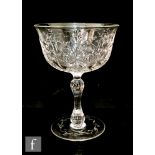 An early 20th Century Thomas Webb & Sons Rock Crystal style drinking glass, the ogee bowl