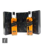 Four bottles of Johnnie Walker black label blended Scottish whisky, aged 12 years, 70cl, all in
