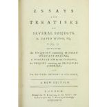 Hume (David) Essays and Treatises on Several Subjects, 2 vols. 8vo L. 1777. New Edn., cont. calf,