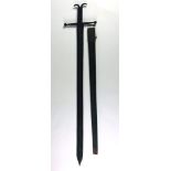 A very heavy reproduction metal Long Sword, with cruciform handle & 40" blade, and with an