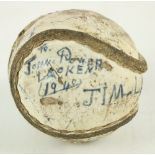 A Relic from The "Thunder & Lightning" Final 1939G.A.A. Hurling 1939, An Official Match Ball or