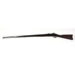 A mid-19th Century American US Springfield 1864 patent long barrel flintlock Musket, with wooden