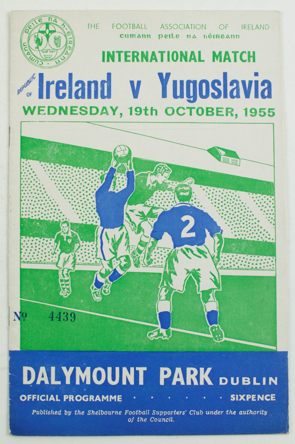 Controversial Irish Soccer Match in 1955Soccer: F.A.I., 1955, An official Match Programme "Ireland