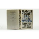 Heaney (Seamus) Preoccupations, Selected Prose 1968 - 1978, 8vo, L. (Faber & Faber) 1980,