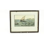 Cuala Press: [Yeats (Jack B.)] The Pookawn; Evening, hand coloured Cuala Press Print, framed. (1)