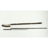 A 19th Century bamboo design Walking Stick, with concealed dagger, approx. 85cms (33 1/2")