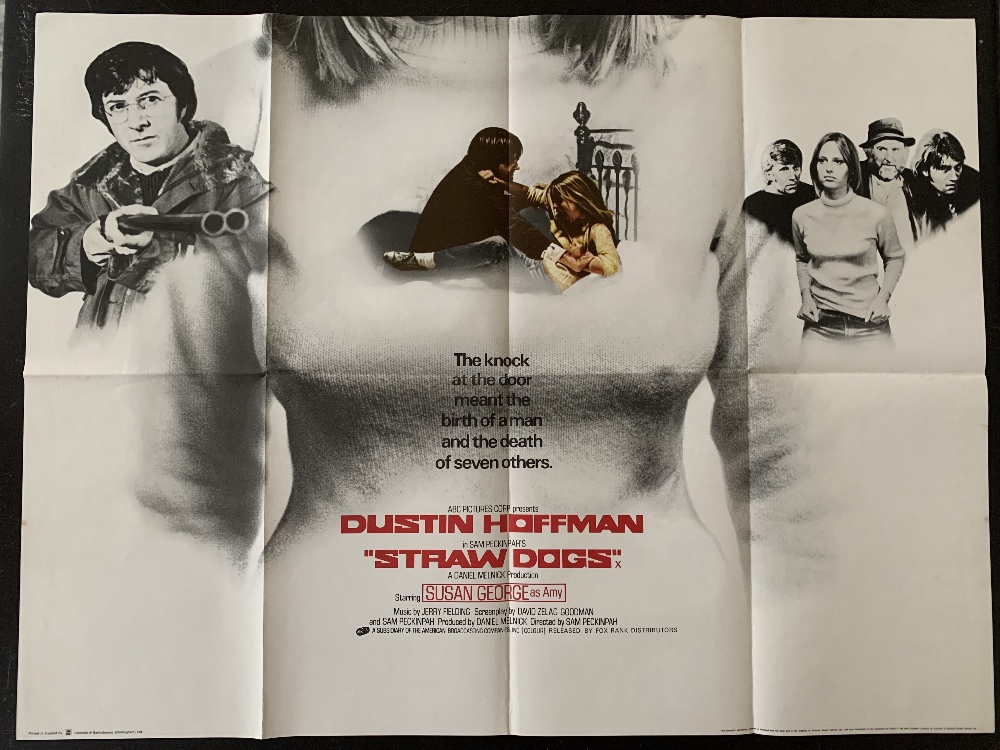 Cinema Poster:  Straw Dogs, [1971], directed by Sam Peckinpah, starring Dustin Hoffmann, Susan