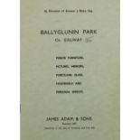 Co. Galway House Sale Catalogue: By Direction of Acheson J. Blake, Esq., Catalogue of Ballyglunin