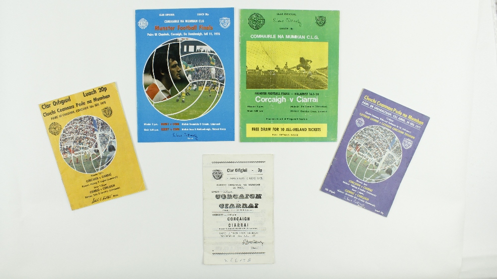 G.A.A.: Football, 1970s [Munster Football Championships] a collection of five Official Match