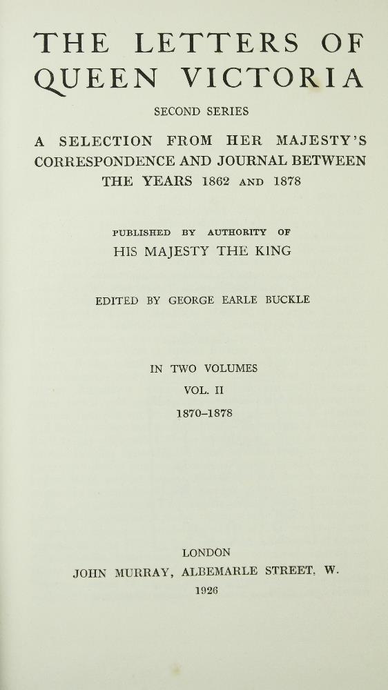 Buckle (George Earle)ed. The Letters of Queen Victoria - Second Series, 3 vols. L. (John Murray) - Image 4 of 7