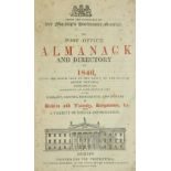 Directories:  The Post Office Annual Directory for 1845, sm. 8vo D. 1845. Title with vignette of G.