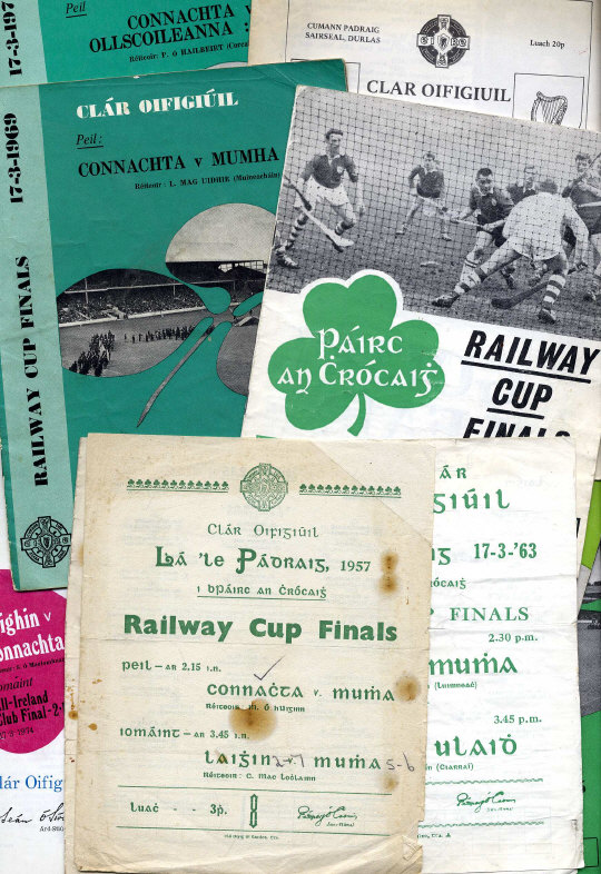 G.A.A. - Railway Cup 1957 - 79, a collection of 10 Official Match Programmes, 1957 - 79, illus. &