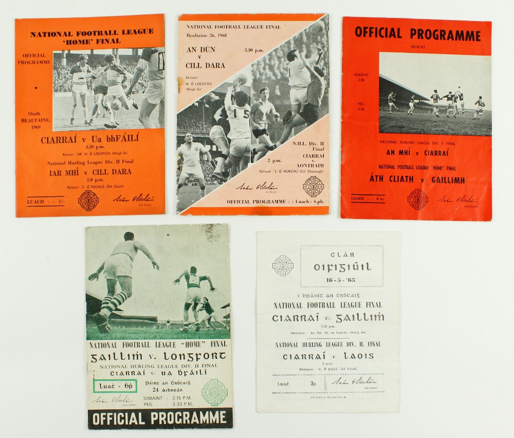 G.A.A.: Football [National League] 1960's, a collection of five Official Match Programmes for:(a)