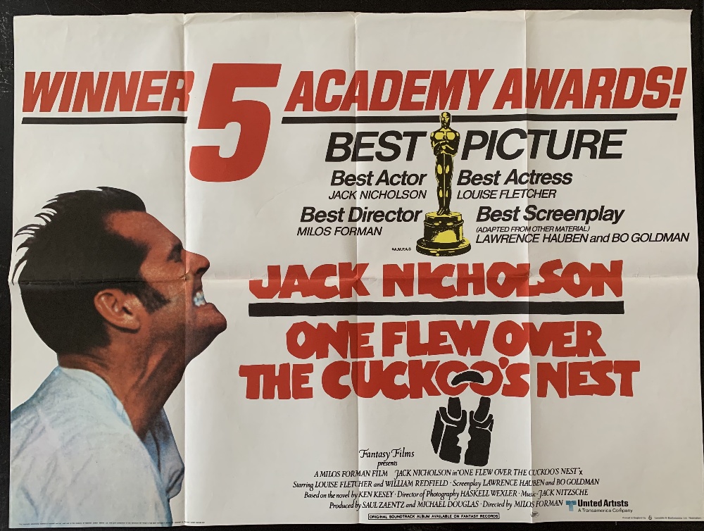 Cinema Poster: One Flew Over the Cuckoo's Nest, [1975] directed by Milos Forman, starring Jack