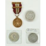 Medal & Coins: A 1939 - 45 "Emergency" Seirbhis Naisiunta Medal, with red and white ribbon and brass