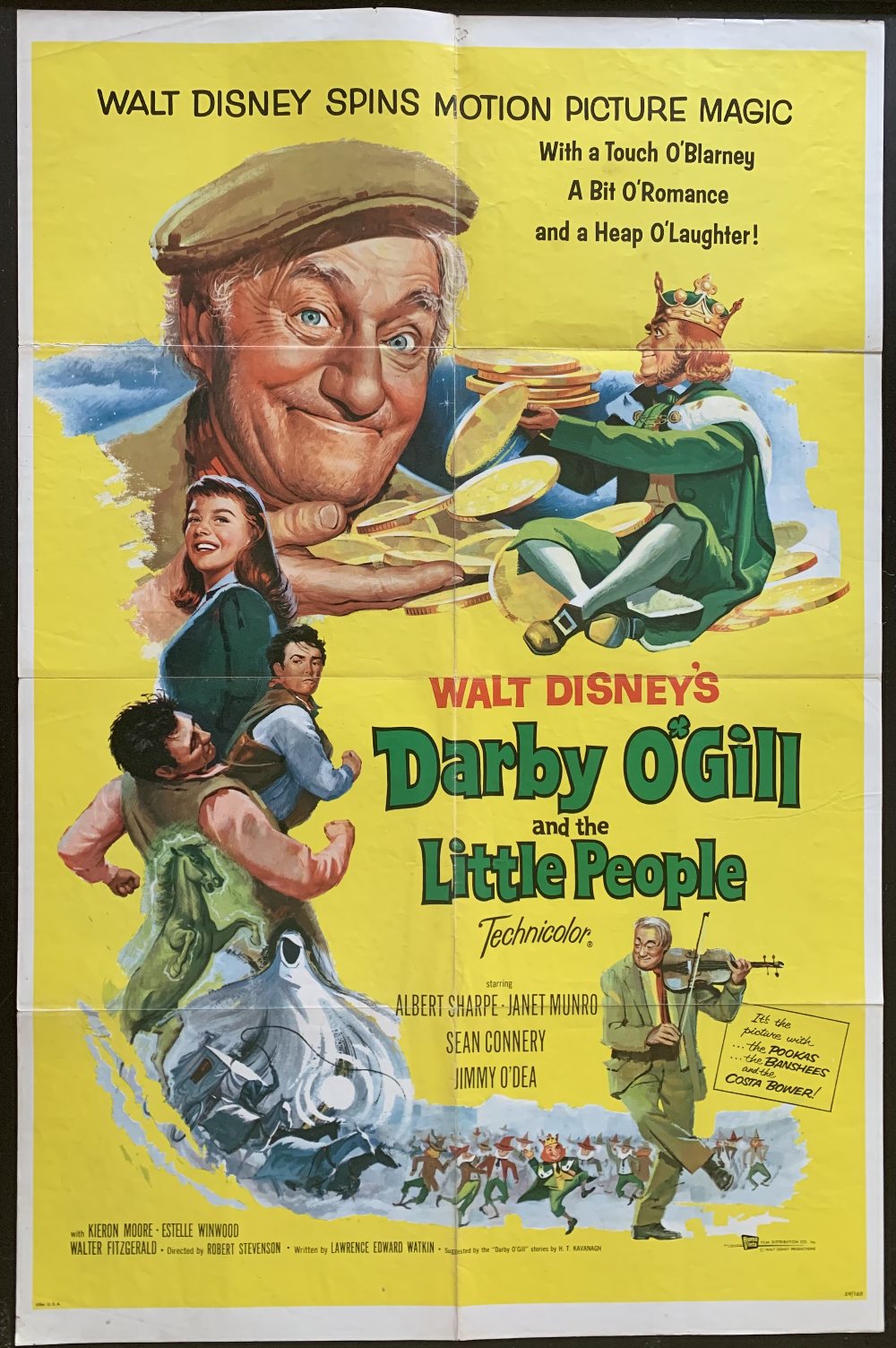 Cinema Poster:  Darby O'Gill and the Little People, [1959] produced by Walt Disney, directed by