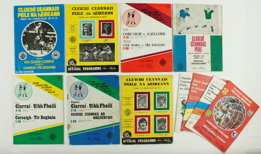 All-Ireland Football Finals, 1970 - 1979G.A.A.: Football, 1970 - 79, A collection of 11 Official