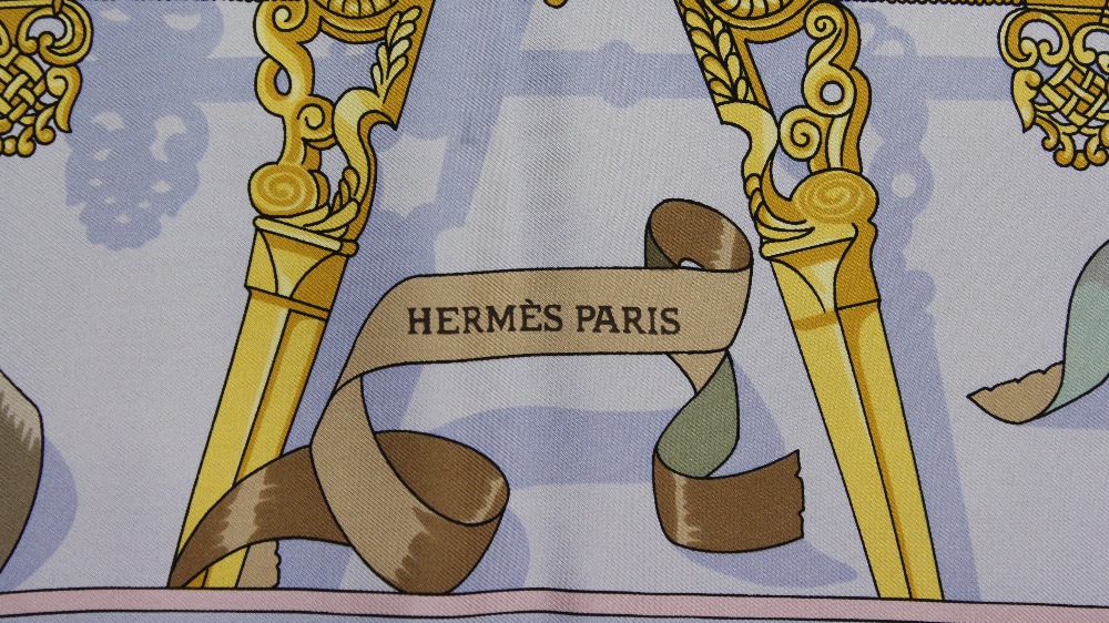 Hermes, Paris:  An attractive silk Scarf, with horse and jockey in centre, approx. 33" x 33". (1) - Image 2 of 2