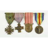 Medals: World War One: [French Military] 1914 - 1918  A group of four Medals (recipient unknown)