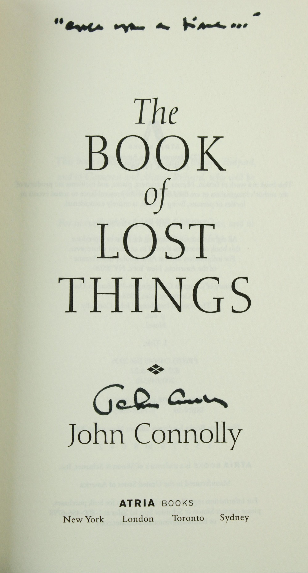 Signed First U.K. & U.S. EditionsConnolly (John) The Book of Lost Things, 8vo L. (Hodder & - Image 2 of 3