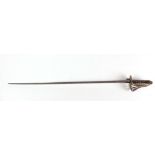 A Victorian Infantry Backsword, with 31 1/2" blade and standard brass hilt with Royal Cipher. (1)