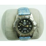 A "Tag Heuer" 2000 Professional (200 metres) Ladies Timepiece, with rotating dial and denim blue
