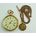 A fine quality 19th Century 18ct gold case "Centre Seconds Chronograph Pocket Watch," with enamel